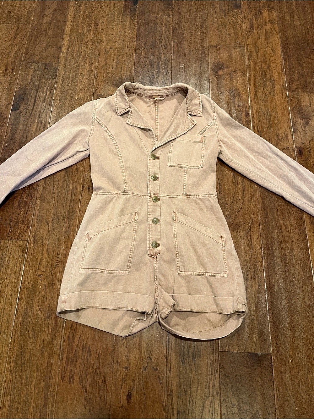 Free People Utility Romper in Dusty Rose